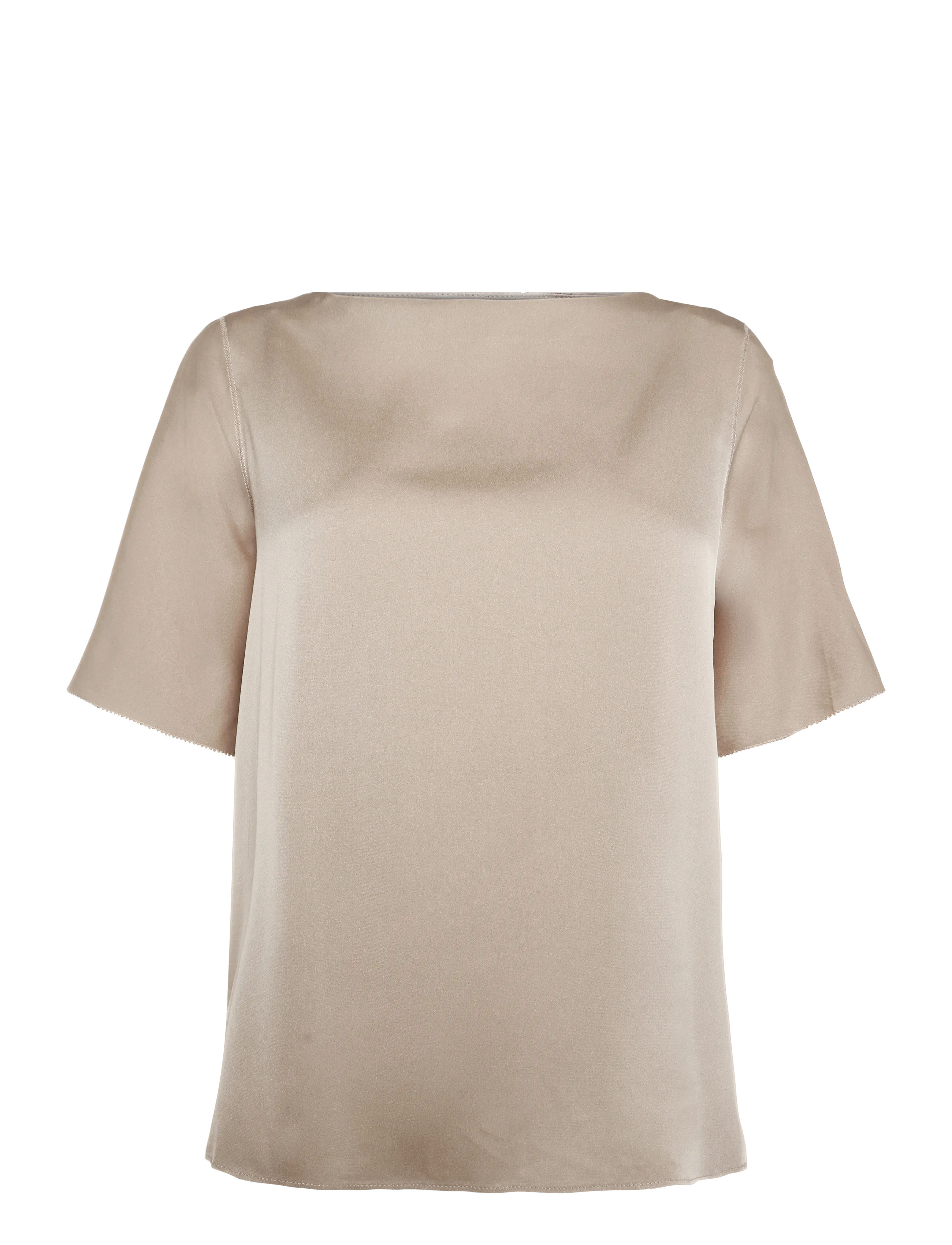 Ahlvar Gallery - Yoli silk blouse - kurzärmelige blusen - greige - 1