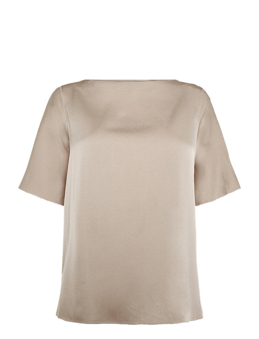 Ahlvar Gallery - Yoli silk blouse - kurzärmelige blusen - greige - 1