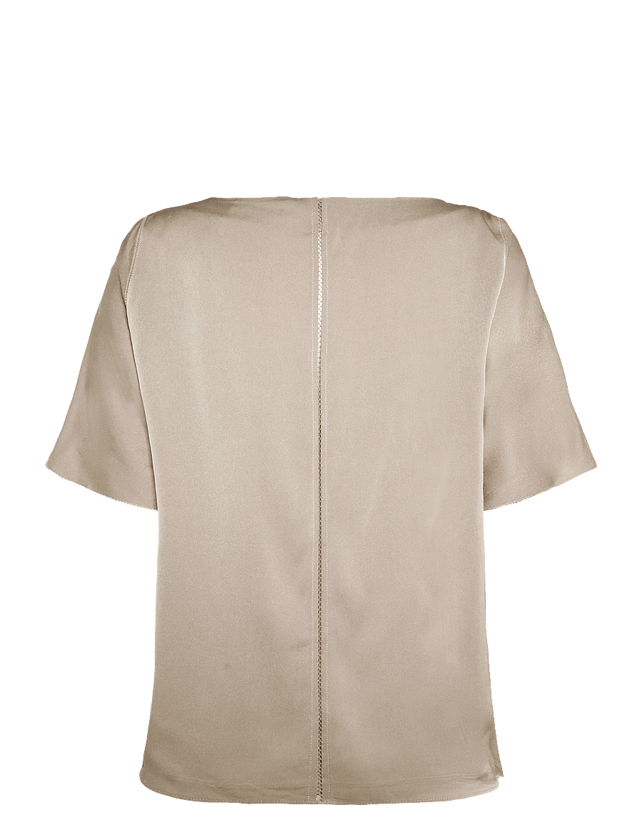 Ahlvar Gallery - Yoli silk blouse - kurzärmelige blusen - greige - 2