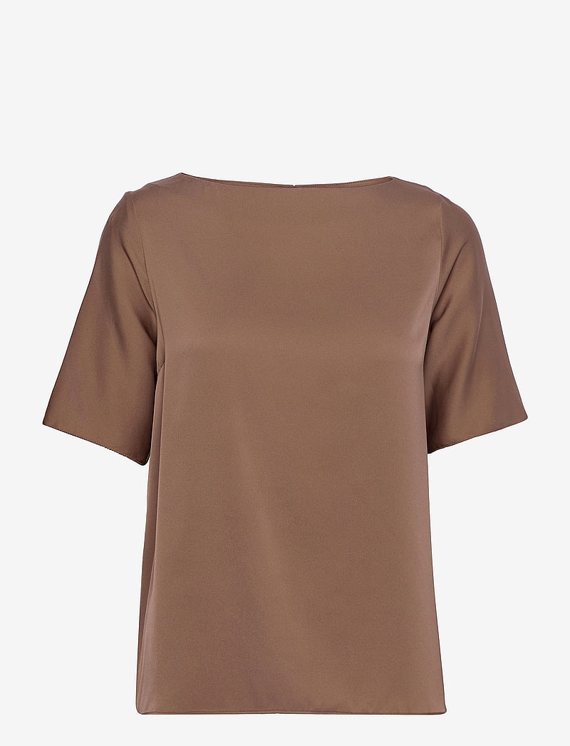 Ahlvar Gallery - Yoli silk blouse - kurzämlige blusen - sand - 1