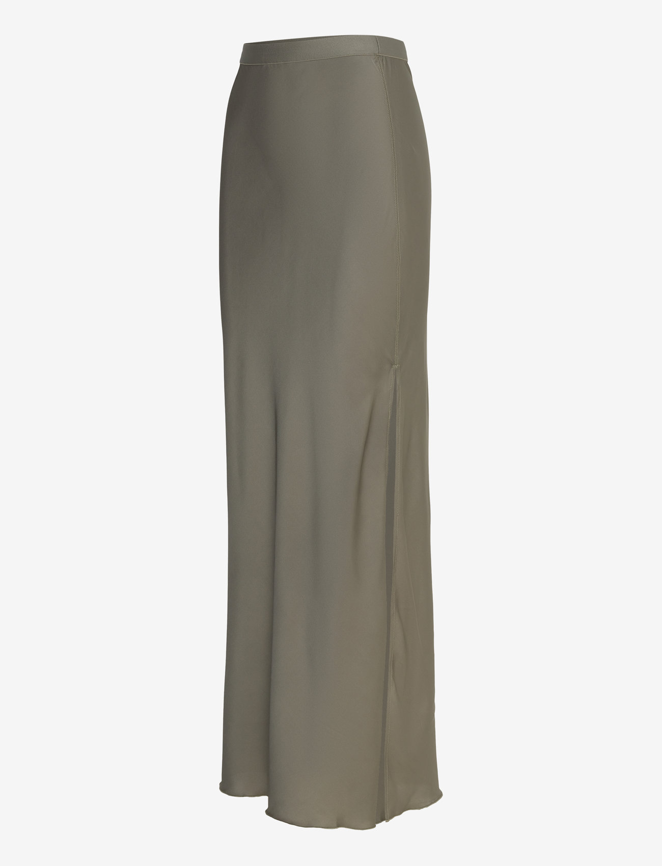 Ahlvar Gallery - Hana long silk skirt - satin skirts - light military - 3