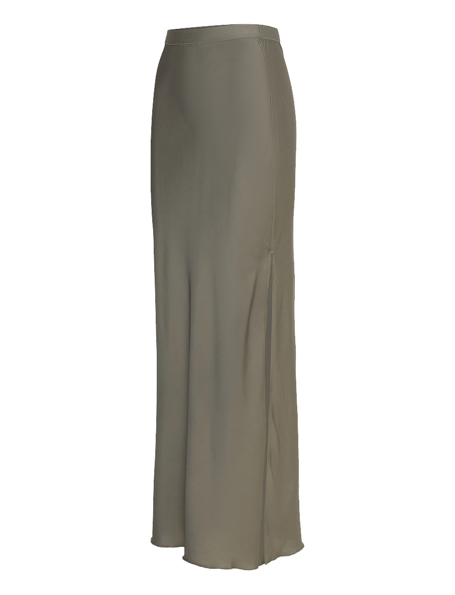 Ahlvar Gallery - Hana long silk skirt - light military - 3