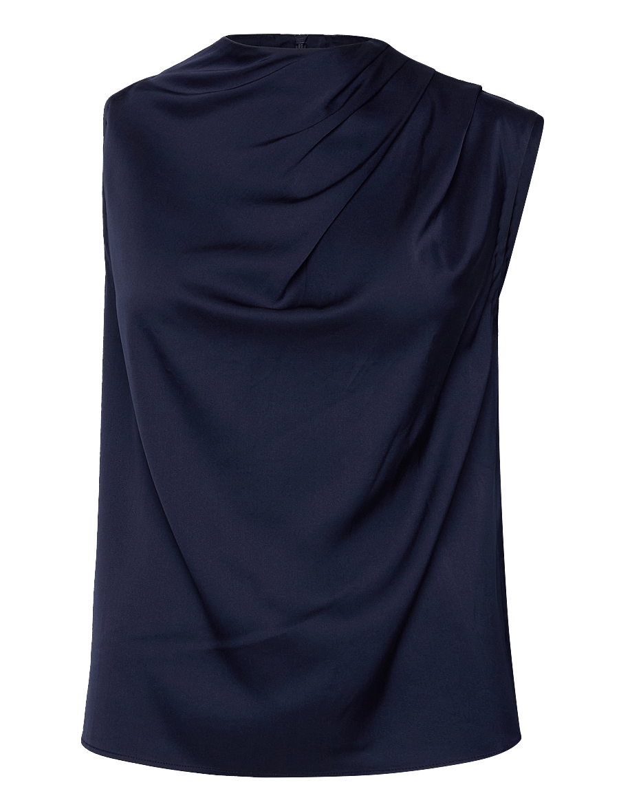Ahlvar Gallery - Lima silk tank - sleeveless blouses - midnight blue - 1
