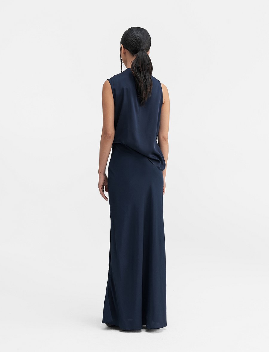 Ahlvar Gallery - Lima silk tank - sleeveless blouses - midnight blue - 4