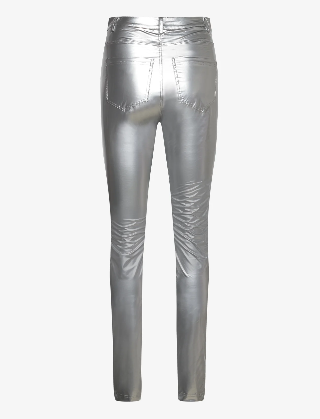 Ahlvar Gallery - Amaya latex trousers - skinny leg hosen - silver - 1