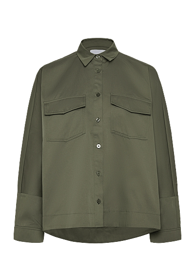 Ahlvar Gallery Kaia over shirt - Pikkade varrukatega särgid - OLIVE GREEN / khaki/green