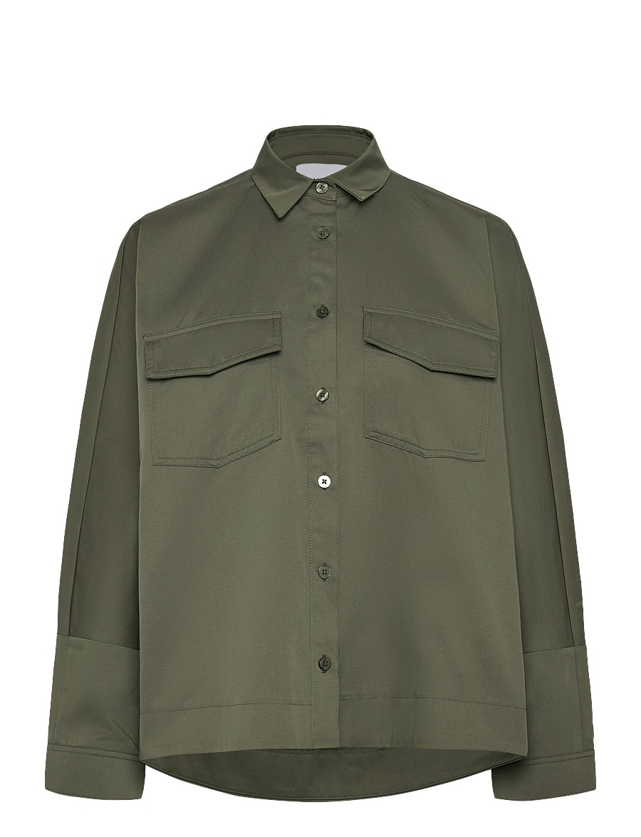 Ahlvar Gallery - Kaia over shirt - teksasärgid - olive green - 1