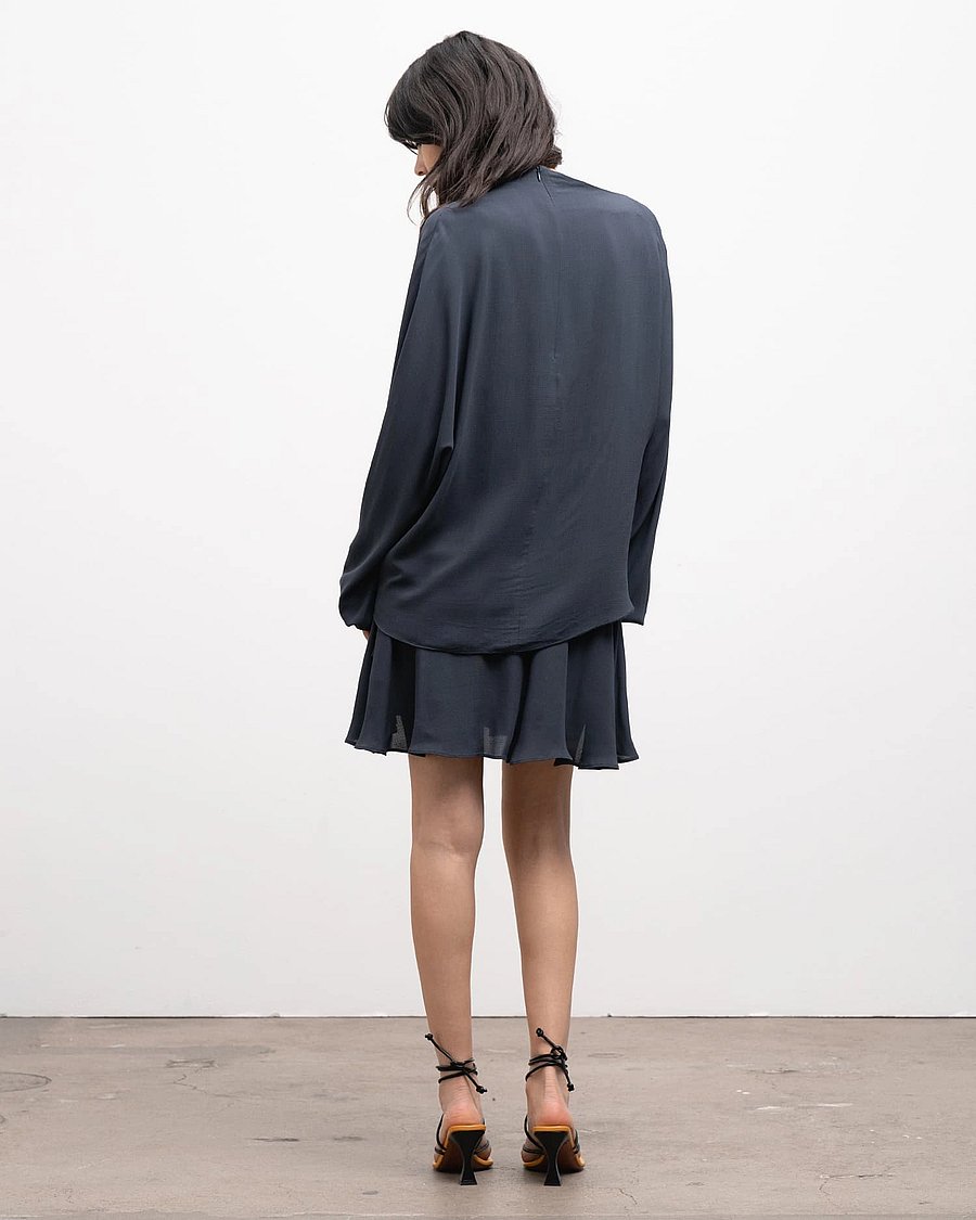 Ahlvar Gallery - Lizy linen skirt - blue grey - 3