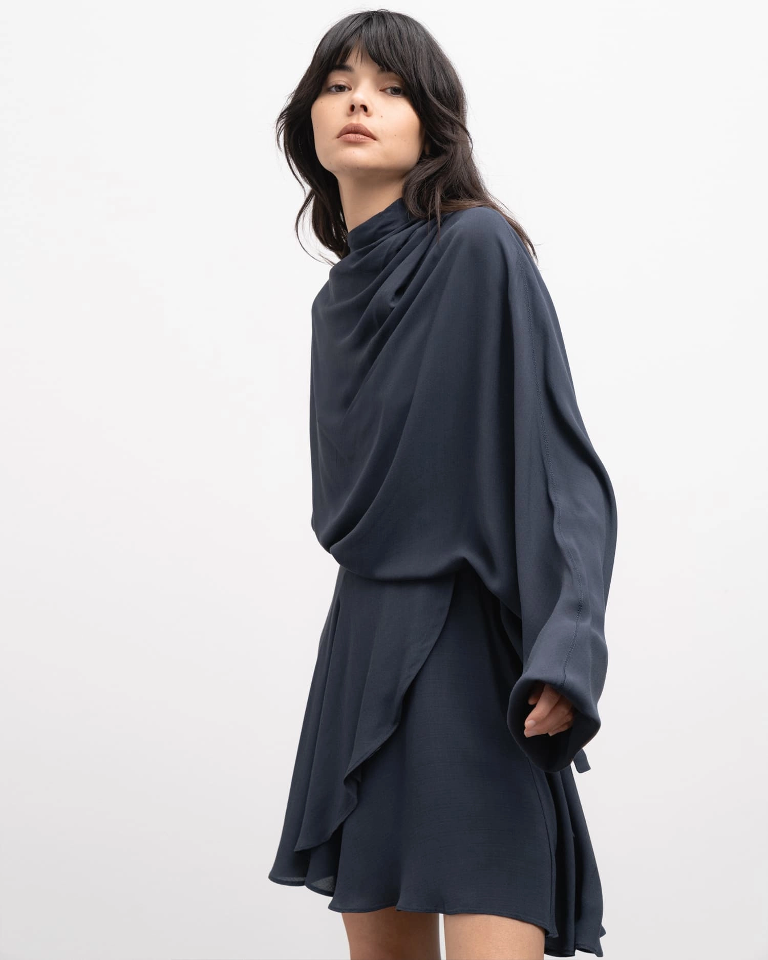 Ahlvar Gallery - Lizy linen skirt - blue grey - 4