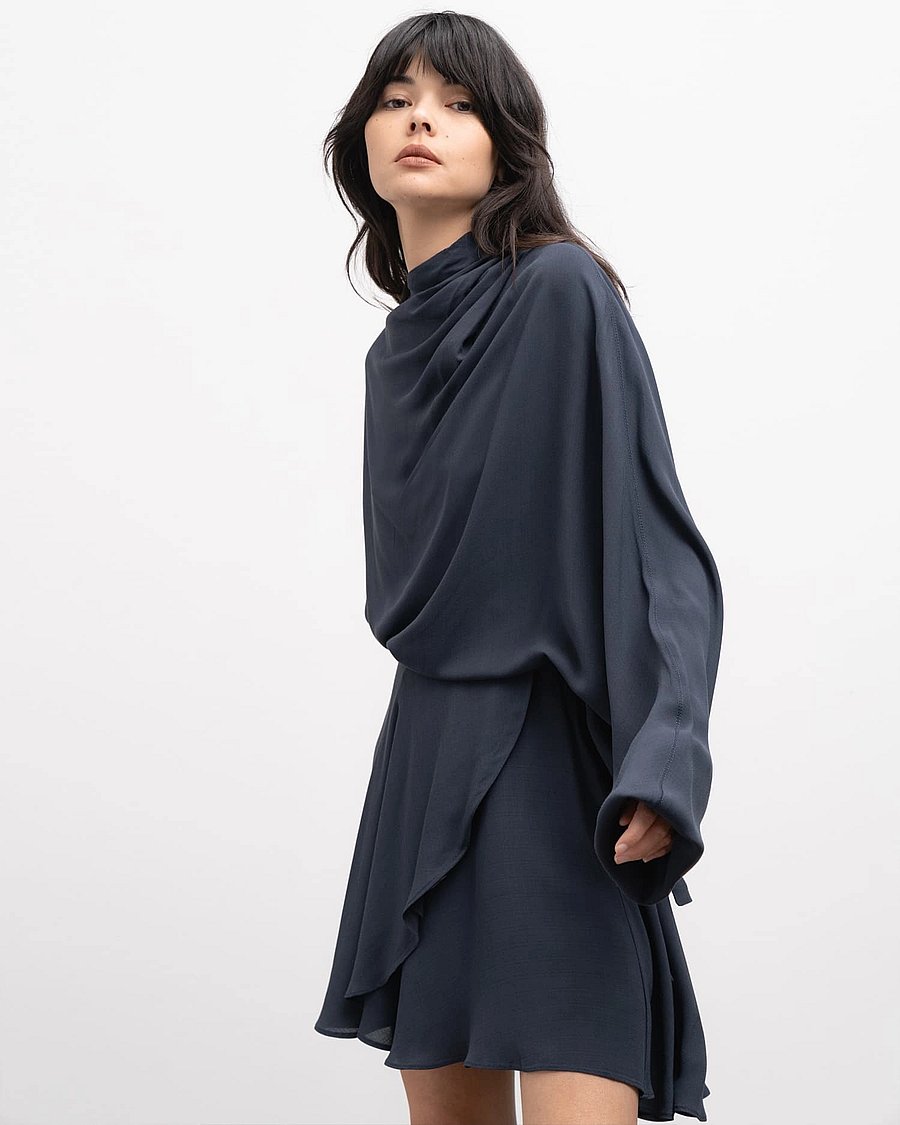 Ahlvar Gallery - Lizy linen skirt - blue grey - 4