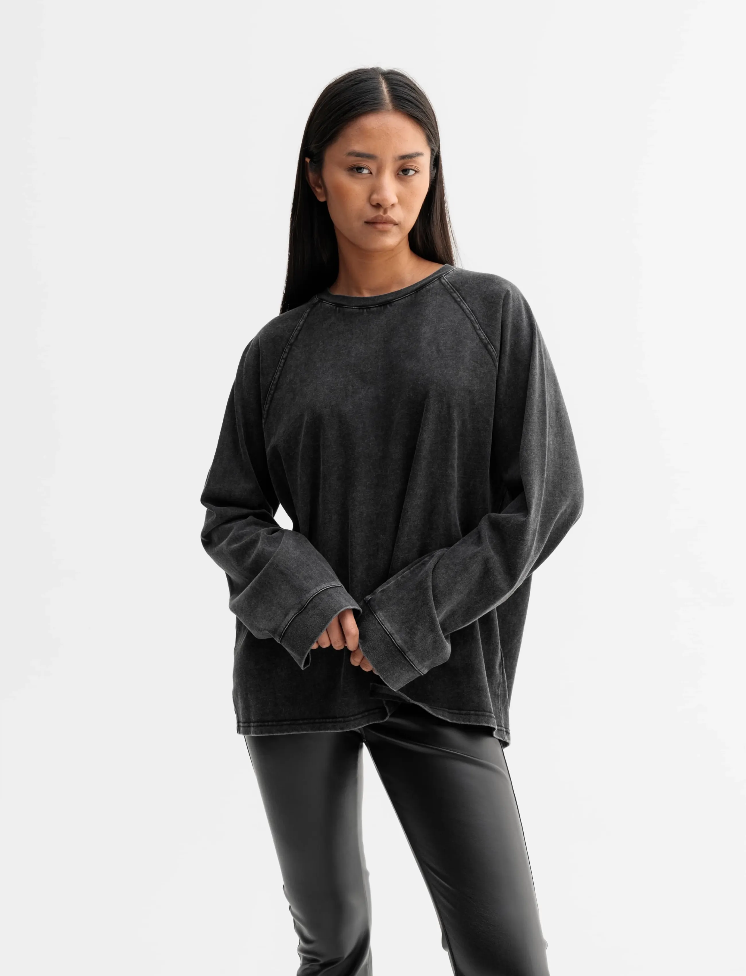 Ahlvar Gallery Thelma LS tee - Ahlvar Gallery - WASHED BLACK / black