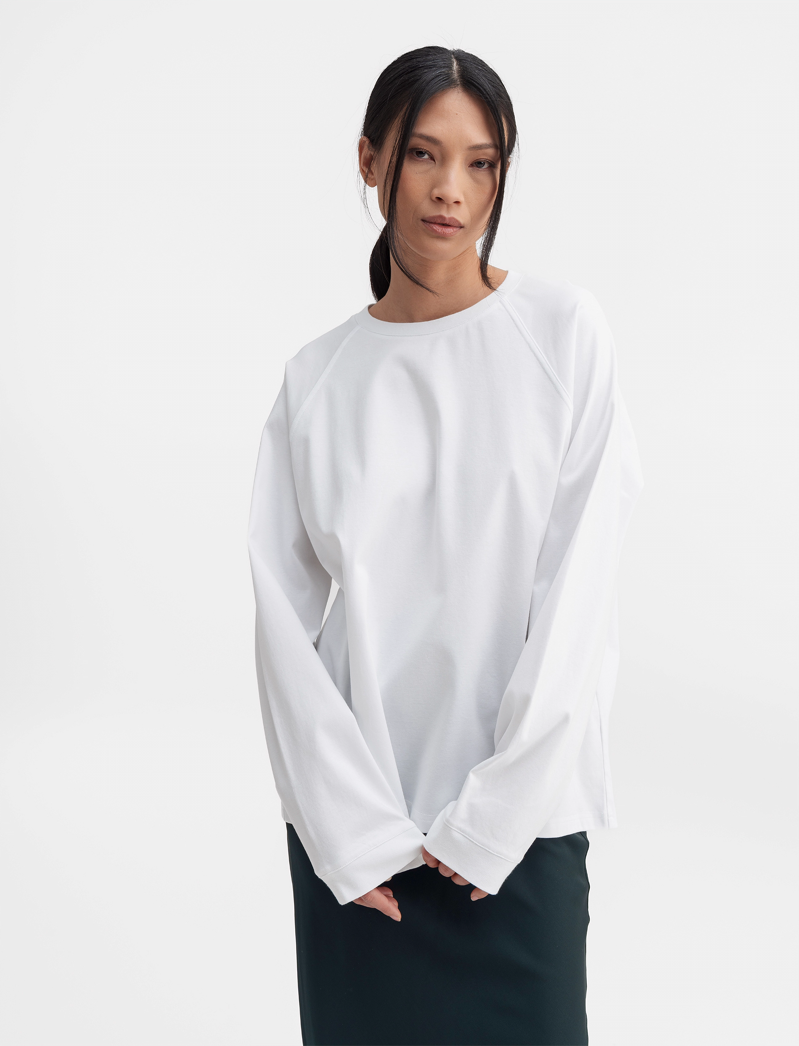 Ahlvar Gallery Thelma LS tee - T-shirts & Toppar - WHITE / white
