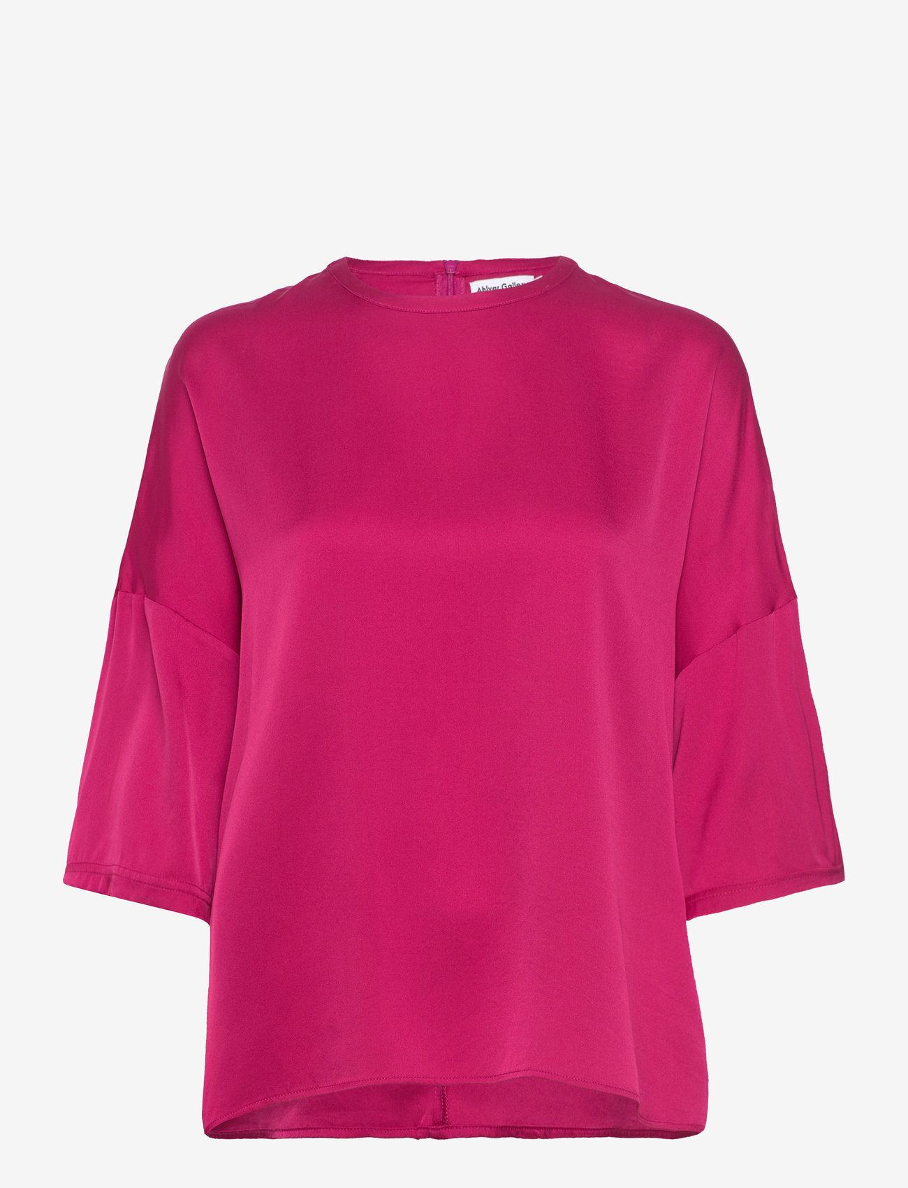 Ahlvar Gallery - Thess silk tee - efterårstøj - rasberry - 0