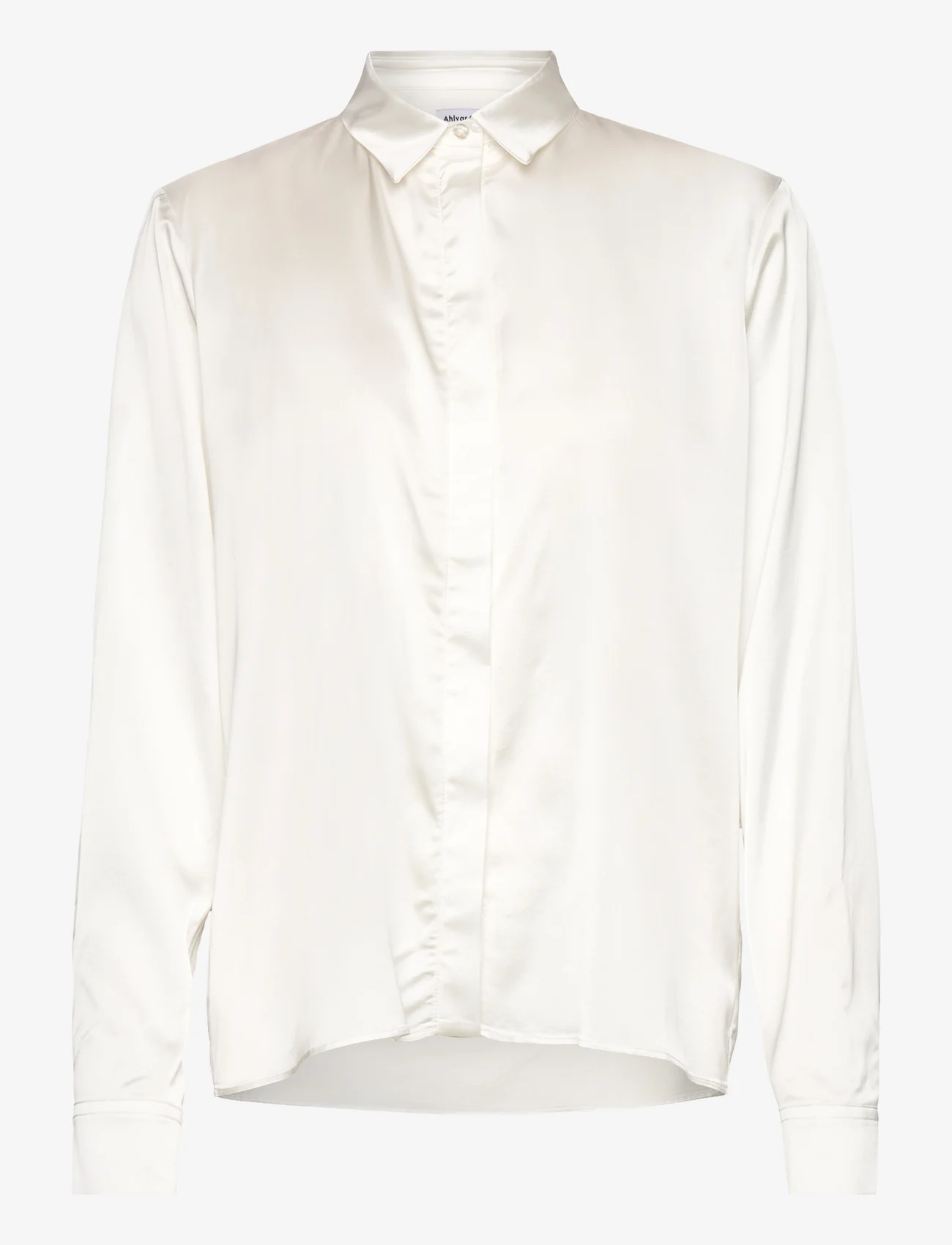 Ahlvar Gallery - Aly satin shirt - long-sleeved shirts - off-white - 0