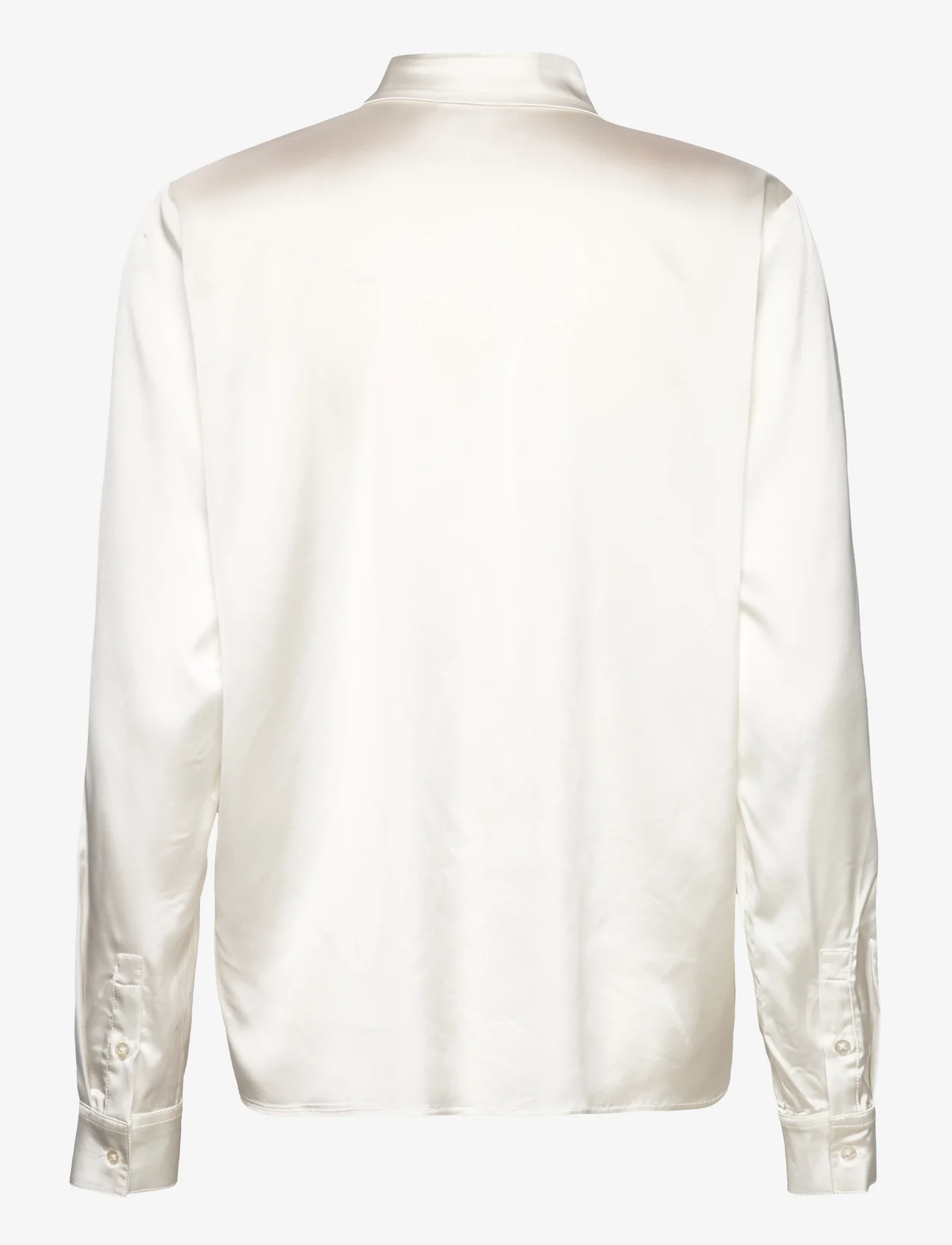 Ahlvar Gallery - Aly satin shirt - long-sleeved shirts - off-white - 1