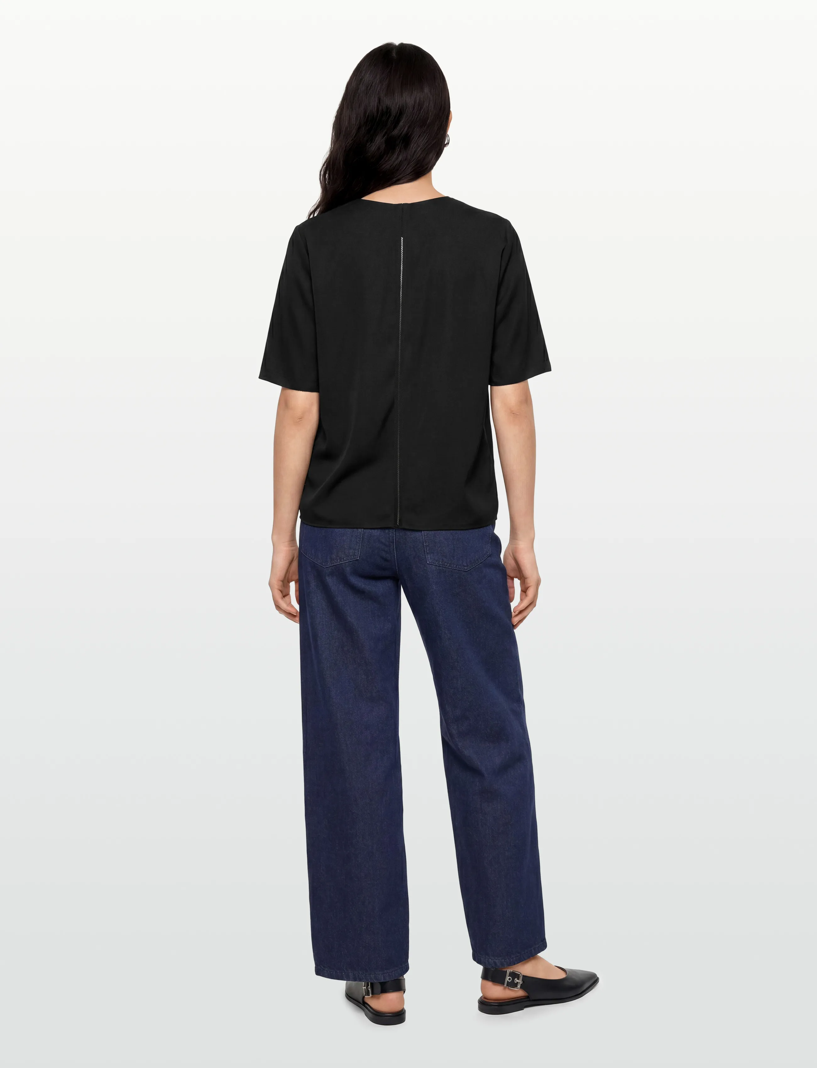 Ahlvar Gallery - Yoli v-neck silk blouse - jeanshemden - black - 4