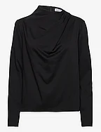 Jade jersey blouse - BLACK