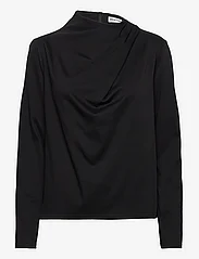 Ahlvar Gallery - Jade jersey blouse - langärmlige blusen - black - 0