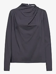 Ahlvar Gallery - Jade jersey blouse - long-sleeved blouses - blue grey - 0