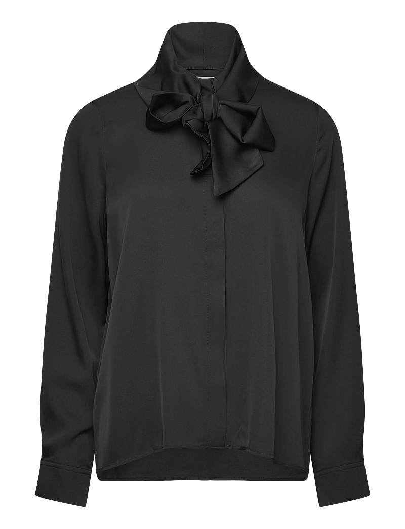 Ahlvar Gallery - Miki silk blouse - långärmade blusar - black - 1