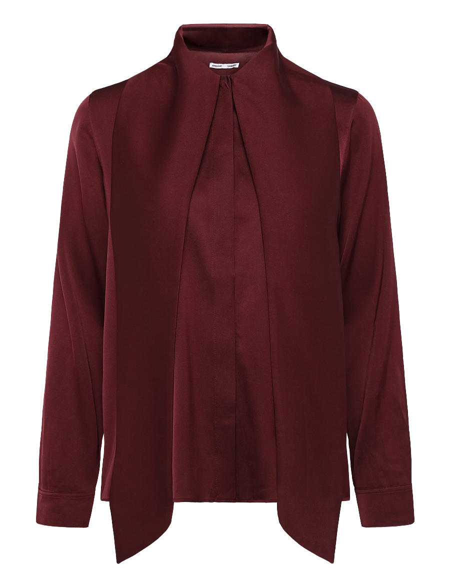 Ahlvar Gallery - Miki silk blouse - langærmede bluser - burgundy - 1