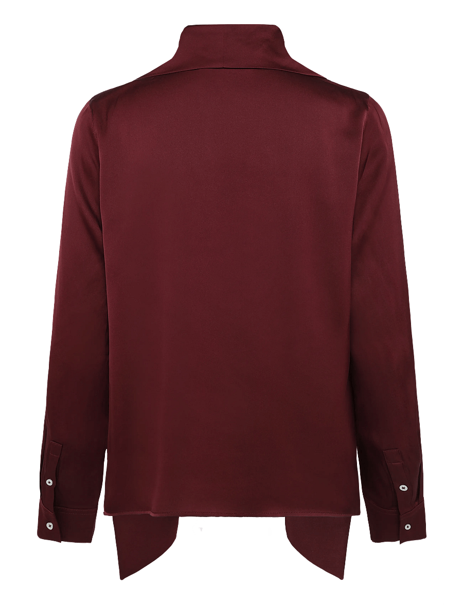 Ahlvar Gallery - Miki silk blouse - langærmede bluser - burgundy - 2