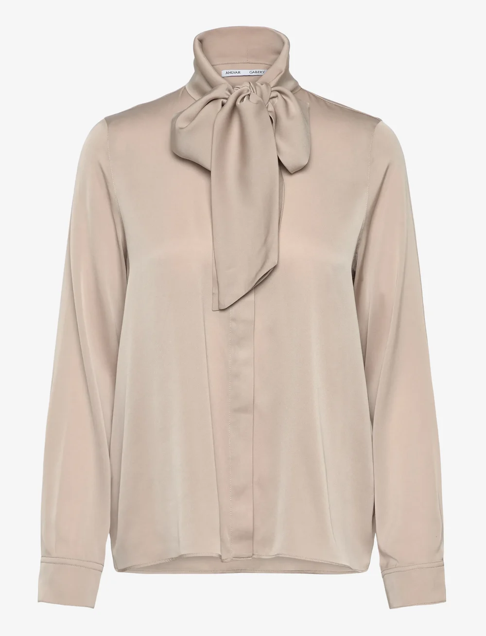 Ahlvar Gallery - Miki silk blouse - pikkade varrukatega pluusid - greige - 1