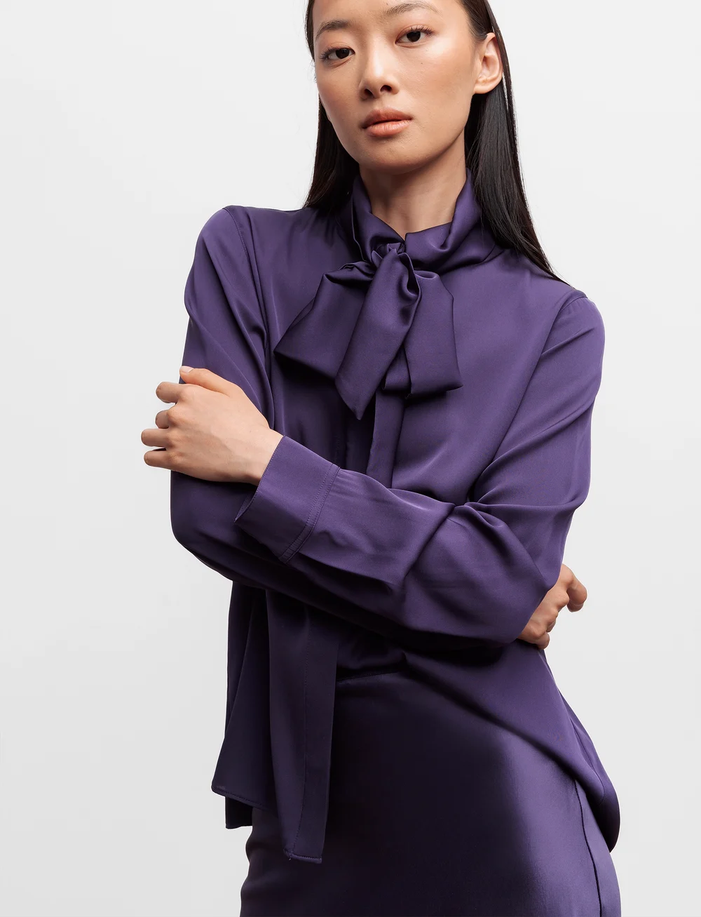 Ahlvar Gallery - Miki blouse - långärmade blusar - plum - 0