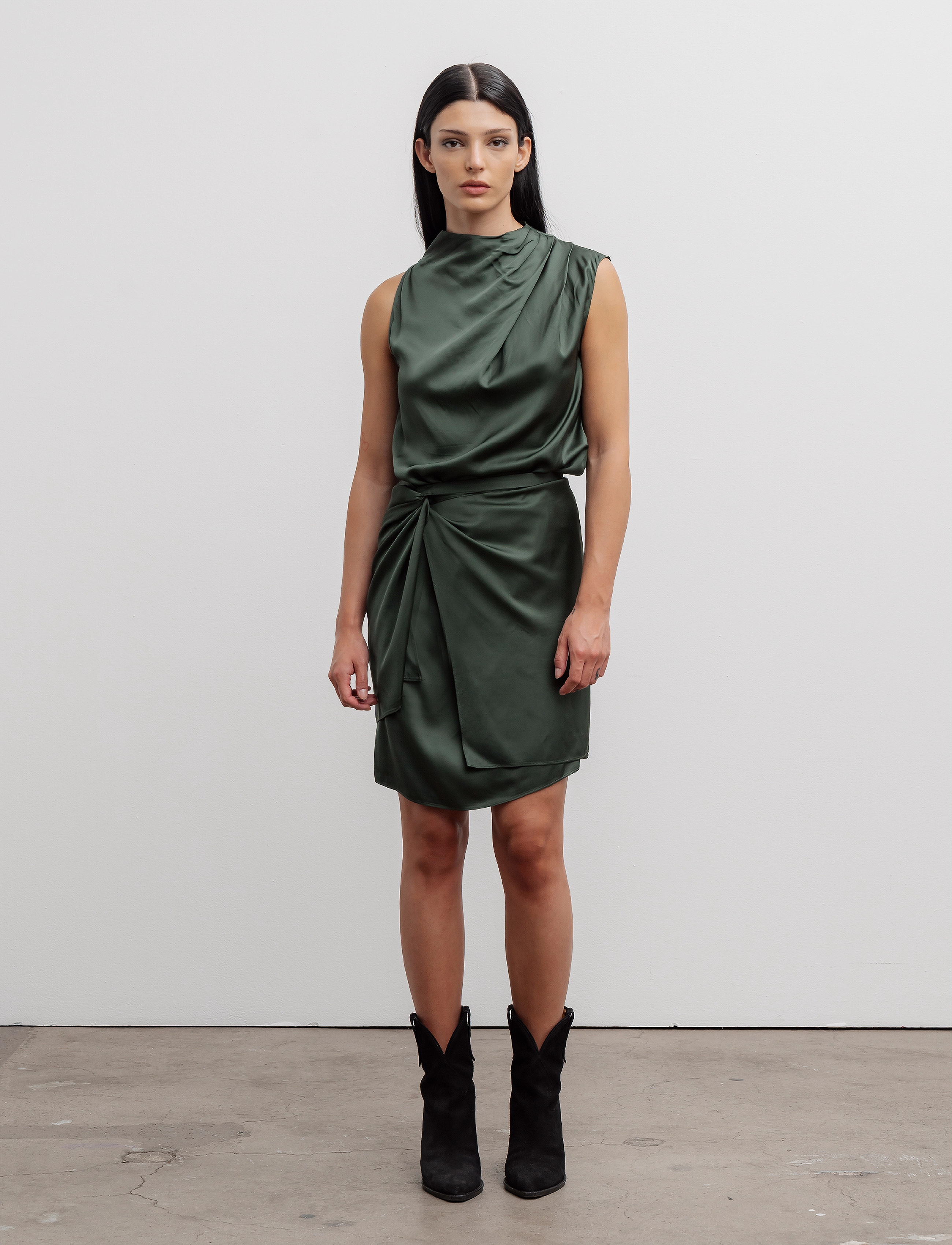 Ahlvar Gallery - Telly short dress - army green - 3