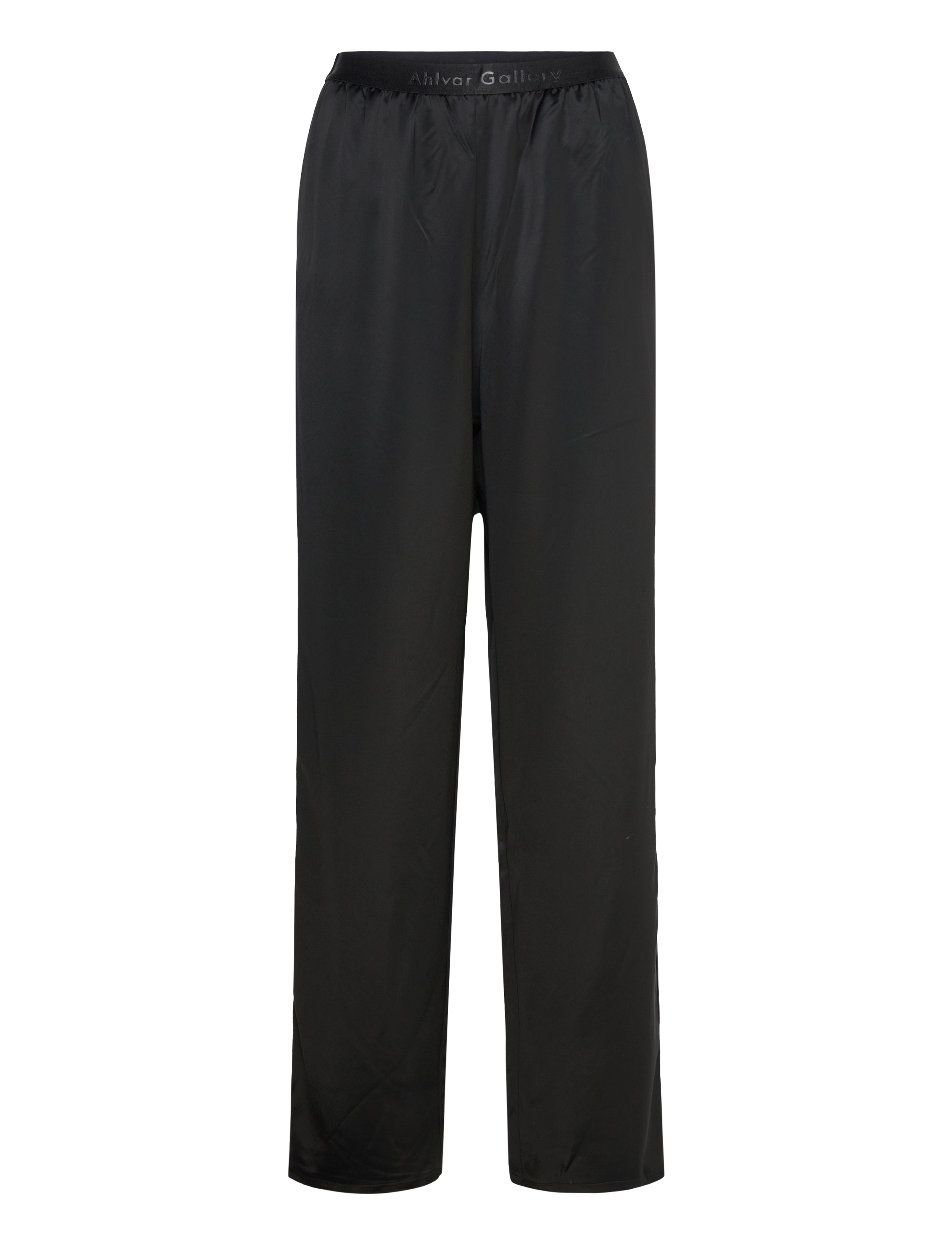 Ahlvar Gallery - Ayla satin trousers - bukser med lige ben - black - 1