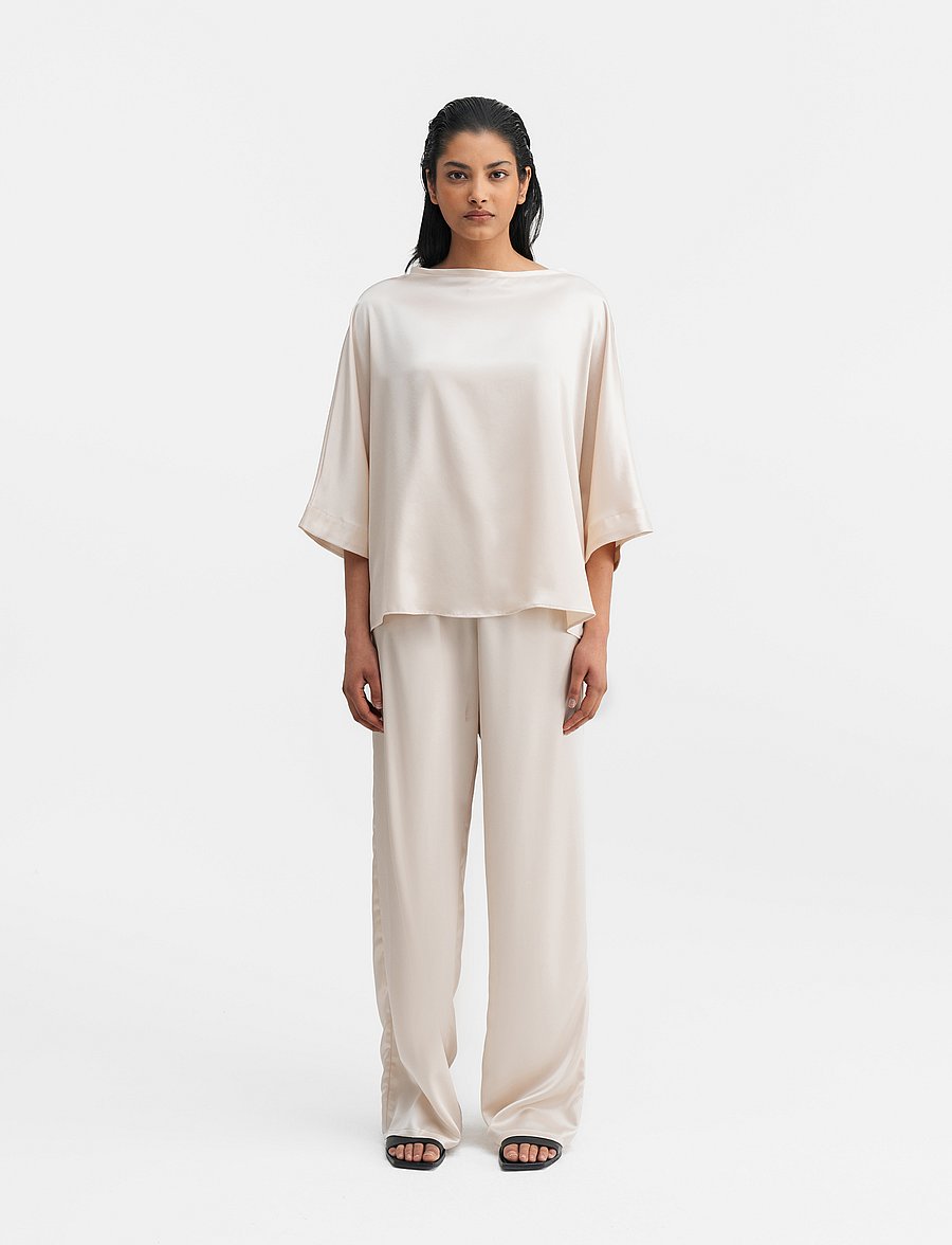 Ahlvar Gallery - Ayla satin trousers - cream - 3