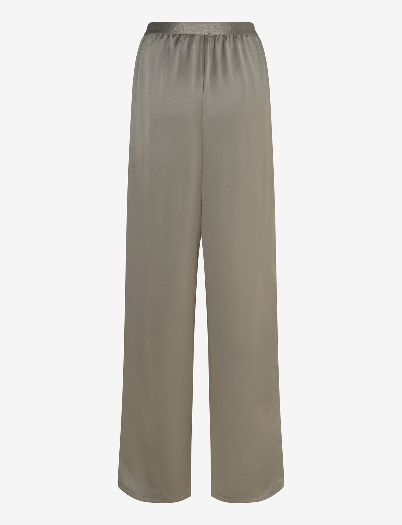 Ahlvar Gallery - Ayla satin trousers - sirge säärega püksid - light military - 2