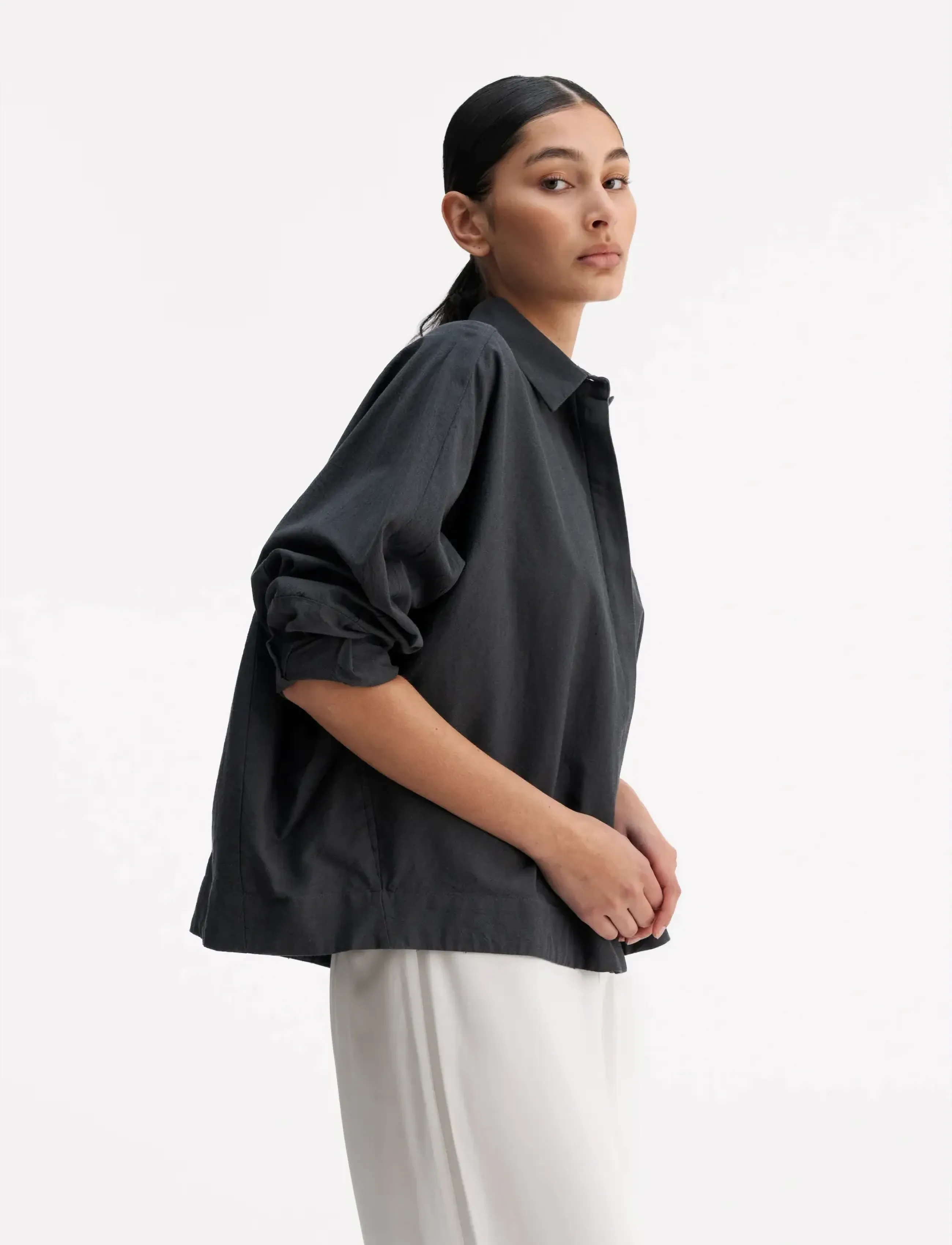 Ahlvar Gallery - Gigi oxford shirt - denimskjorter - dark grey - 2