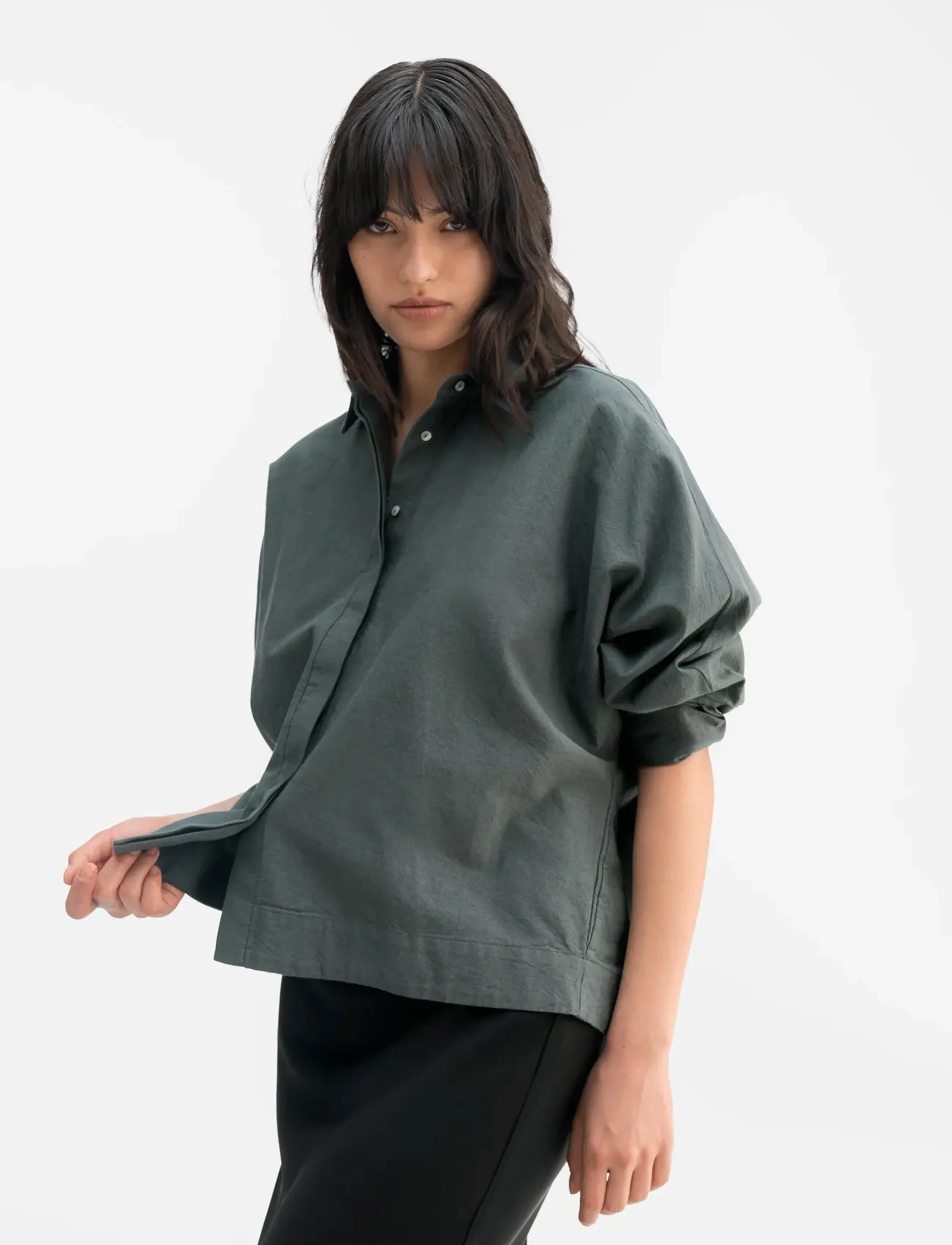 Ahlvar Gallery Gigi oxford shirt - Särgid - DARK MILITARY / khaki/green