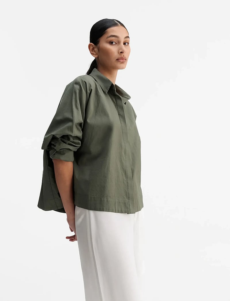 Ahlvar Gallery - Gigi oxford shirt - denim shirts - olive green - 0