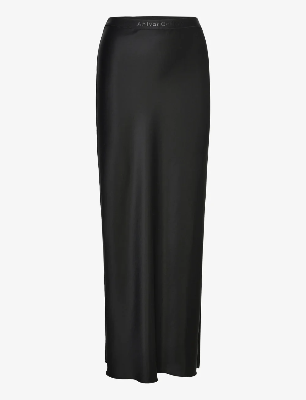 Ahlvar Gallery - Hana long logo satin skirt - satinkjolar - black - 1