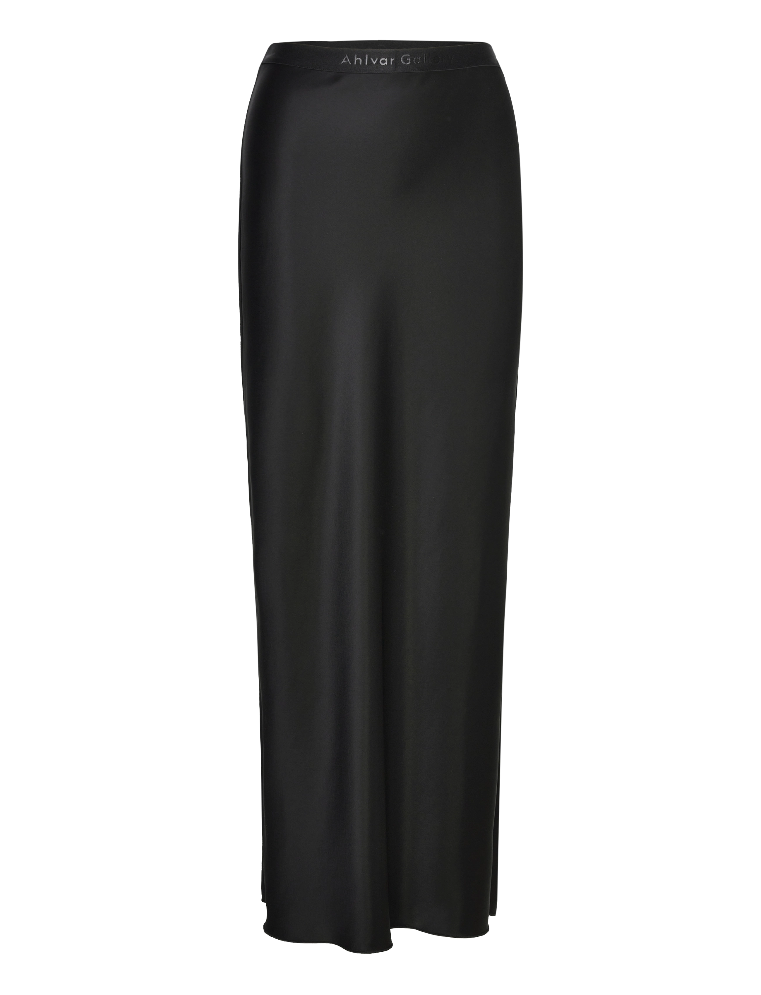 Ahlvar Gallery Hana long logo satin skirt - Kleidung - BLACK / black