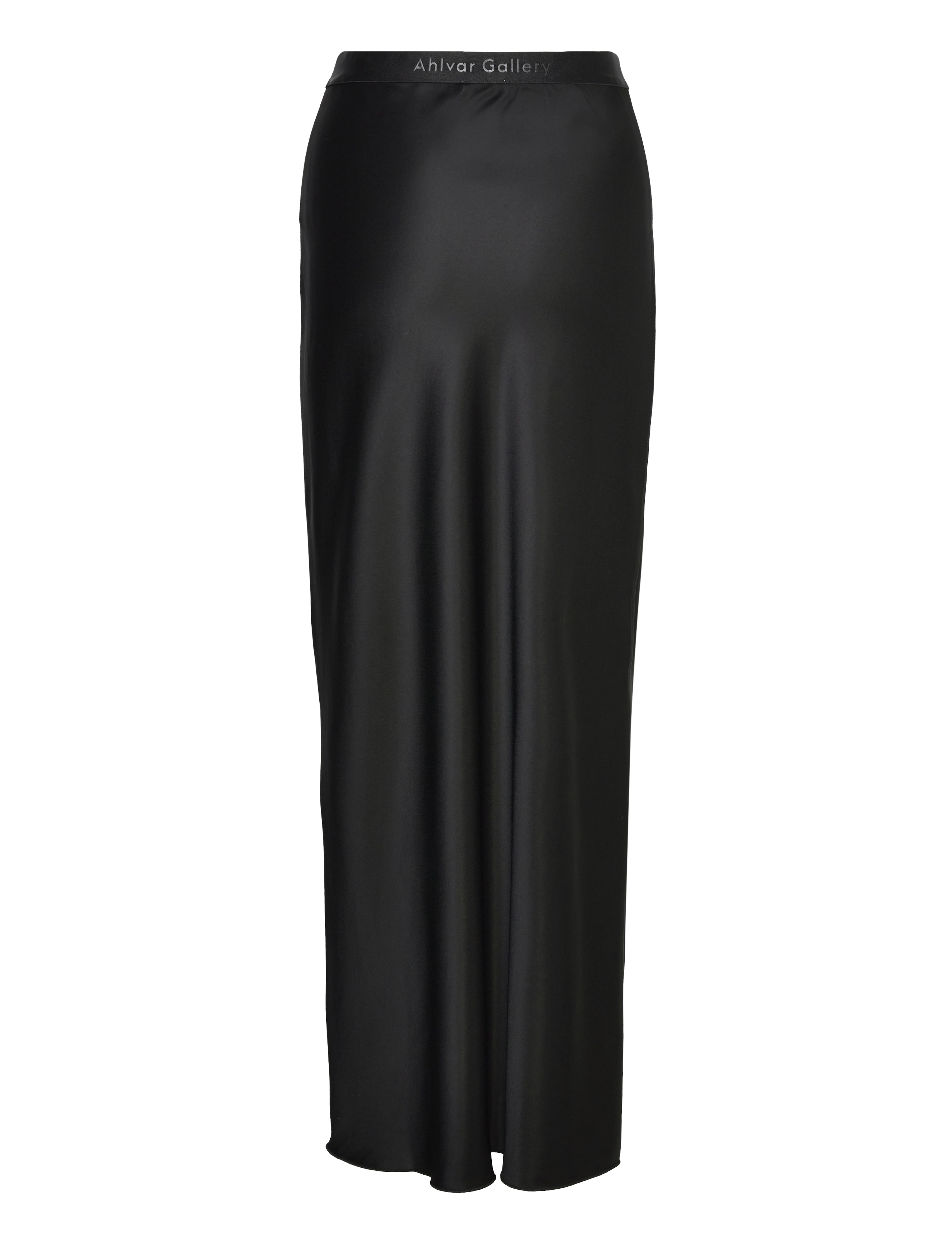 Ahlvar Gallery - Hana long logo satin skirt - maxi nederdele - black - 2
