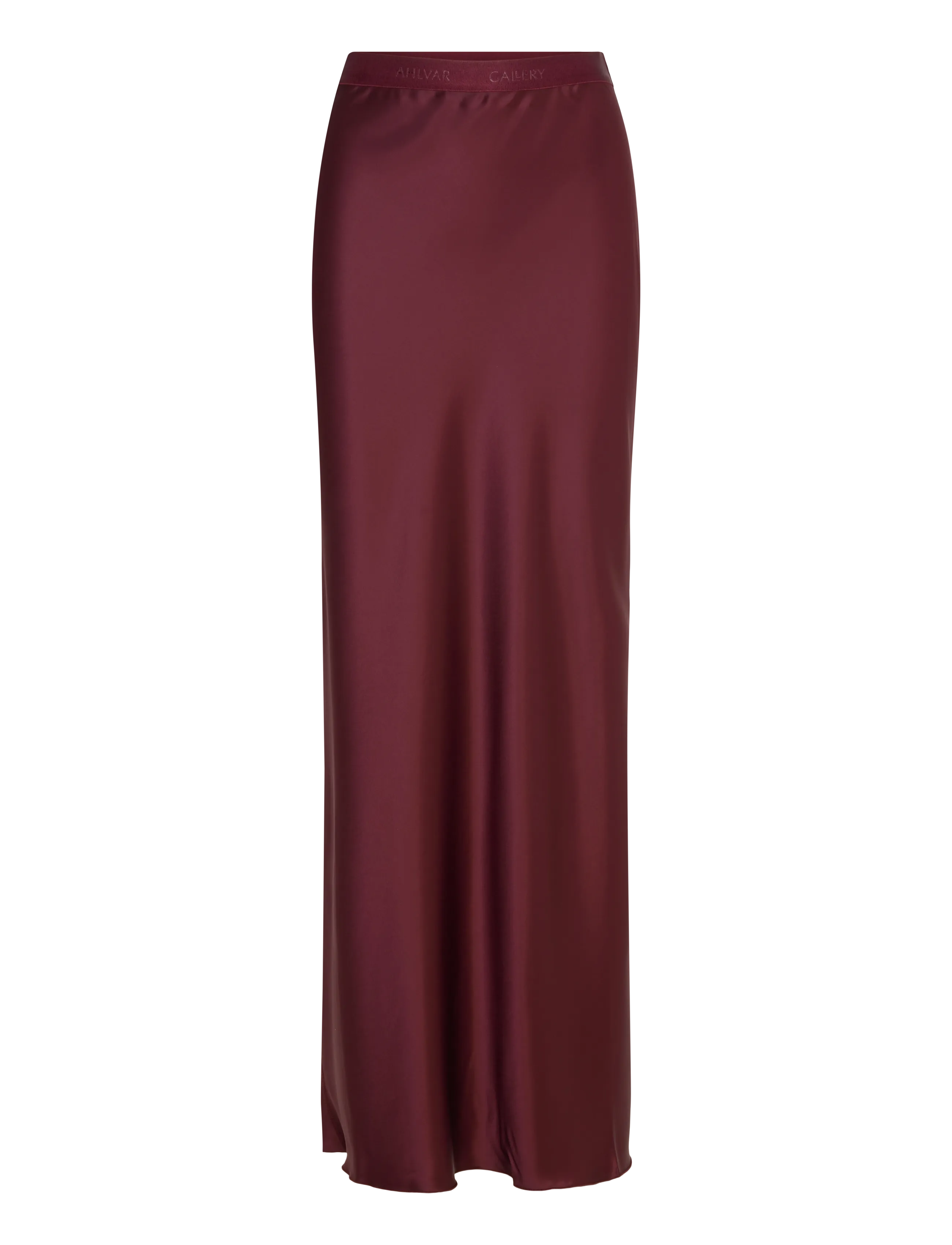 Ahlvar Gallery Hana long logo satin skirt - Kleidung - BURGUNDY / burgundy