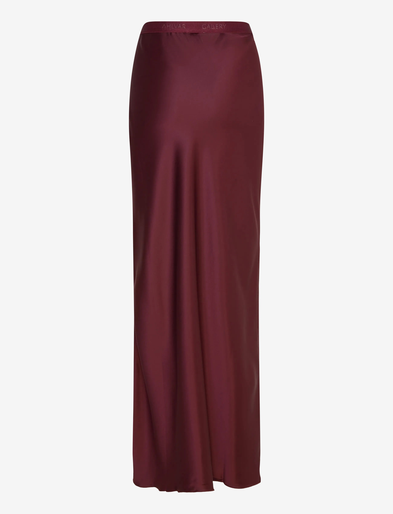 Ahlvar Gallery - Hana long logo satin skirt - satinkjolar - burgundy - 2