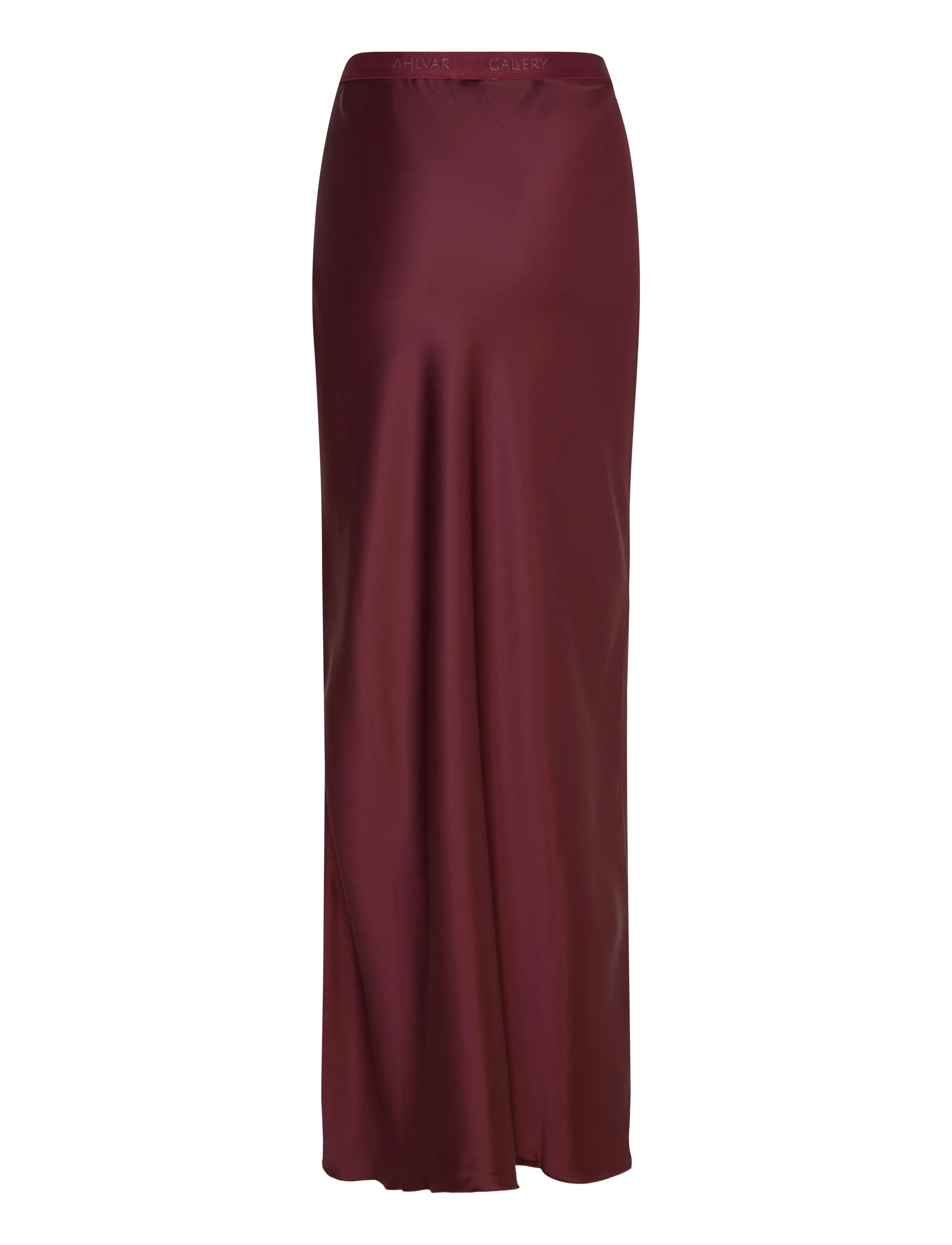 Ahlvar Gallery - Hana long logo satin skirt - jupes longues - burgundy - 2