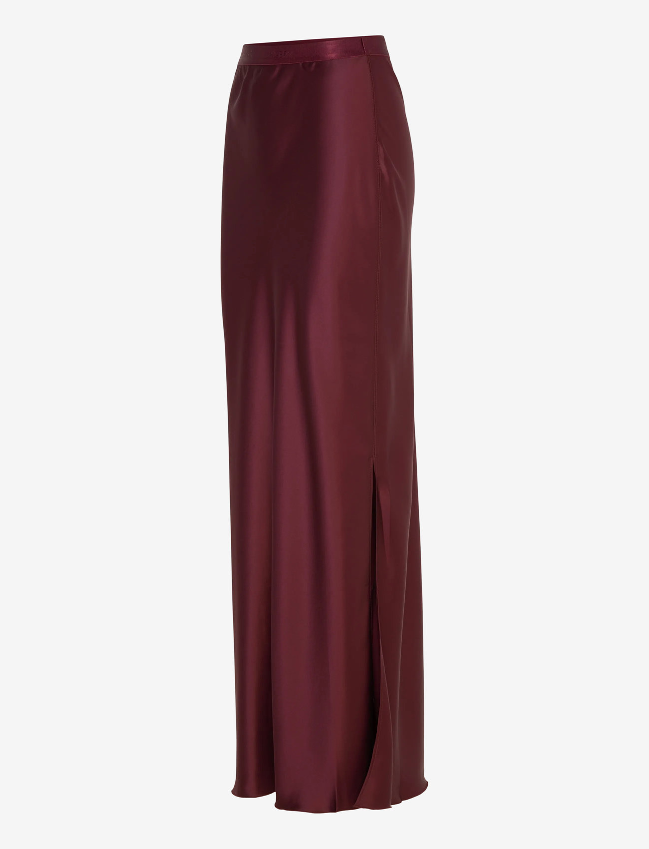 Ahlvar Gallery - Hana long logo satin skirt - satinkjolar - burgundy - 3
