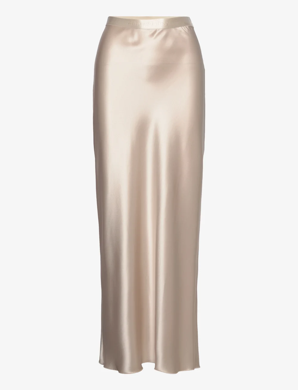 Ahlvar Gallery - Hana long logo satin skirt - satinkjolar - cream - 1