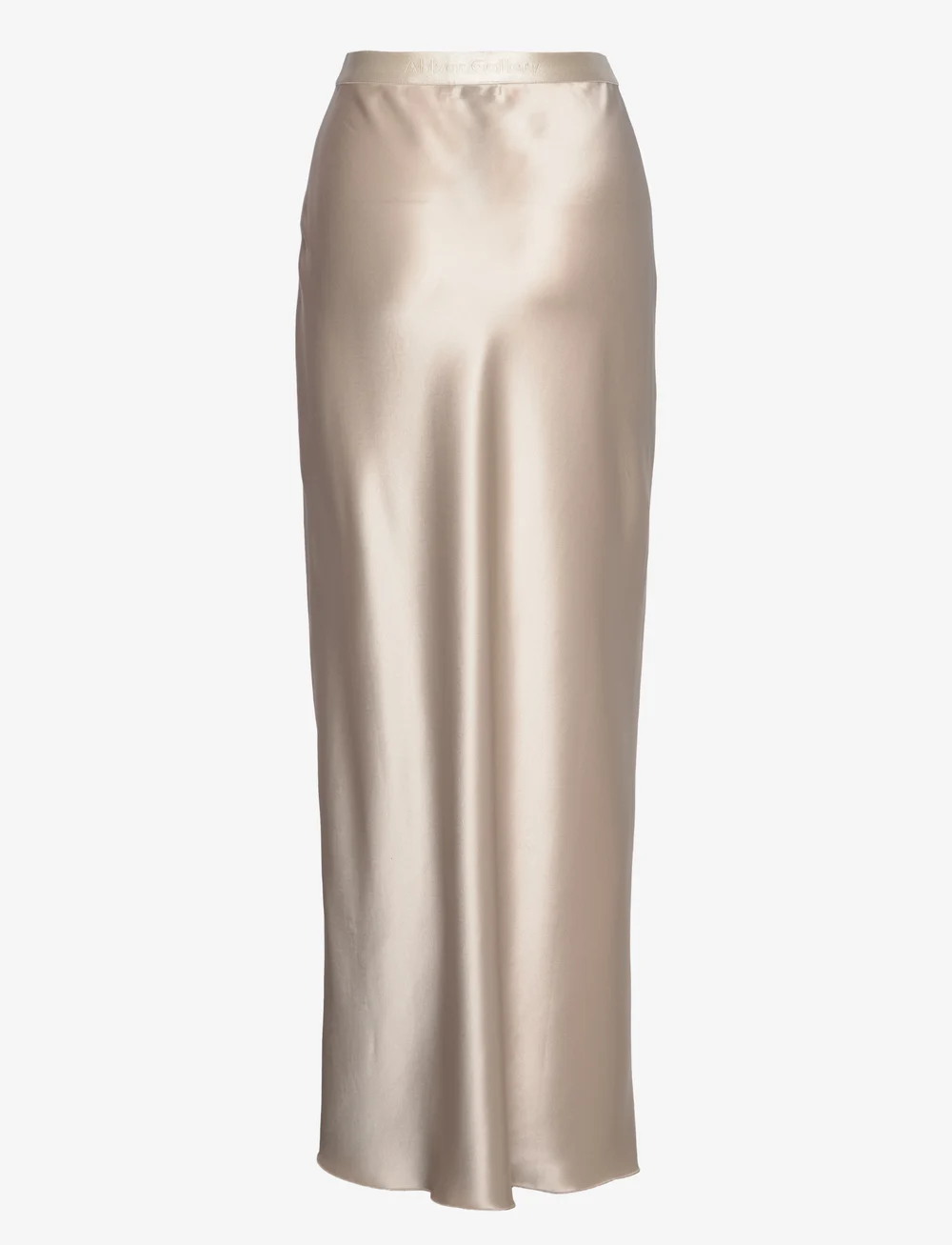 Ahlvar Gallery - Hana long logo satin skirt - satinkjolar - cream - 2