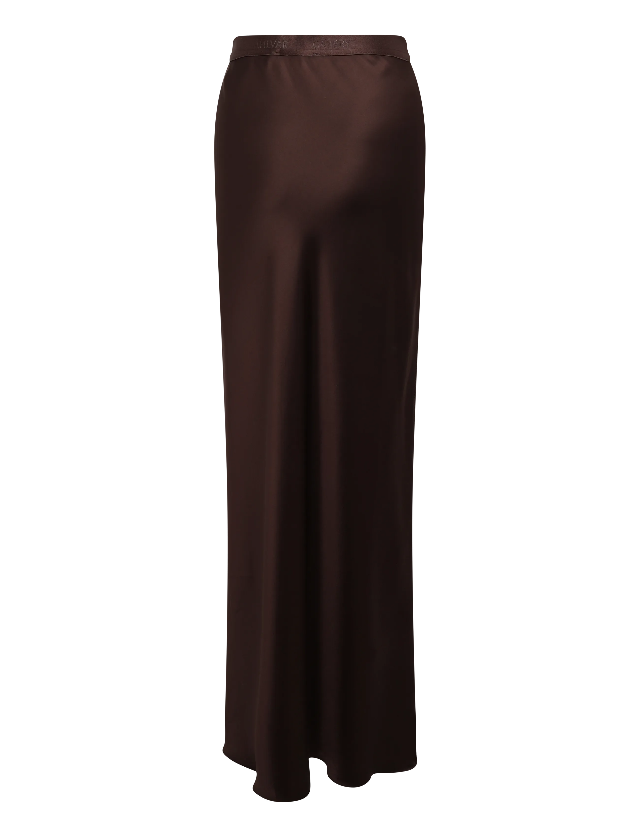 Ahlvar Gallery - Hana long logo satin skirt - maksiseelikud - dark brown - 2