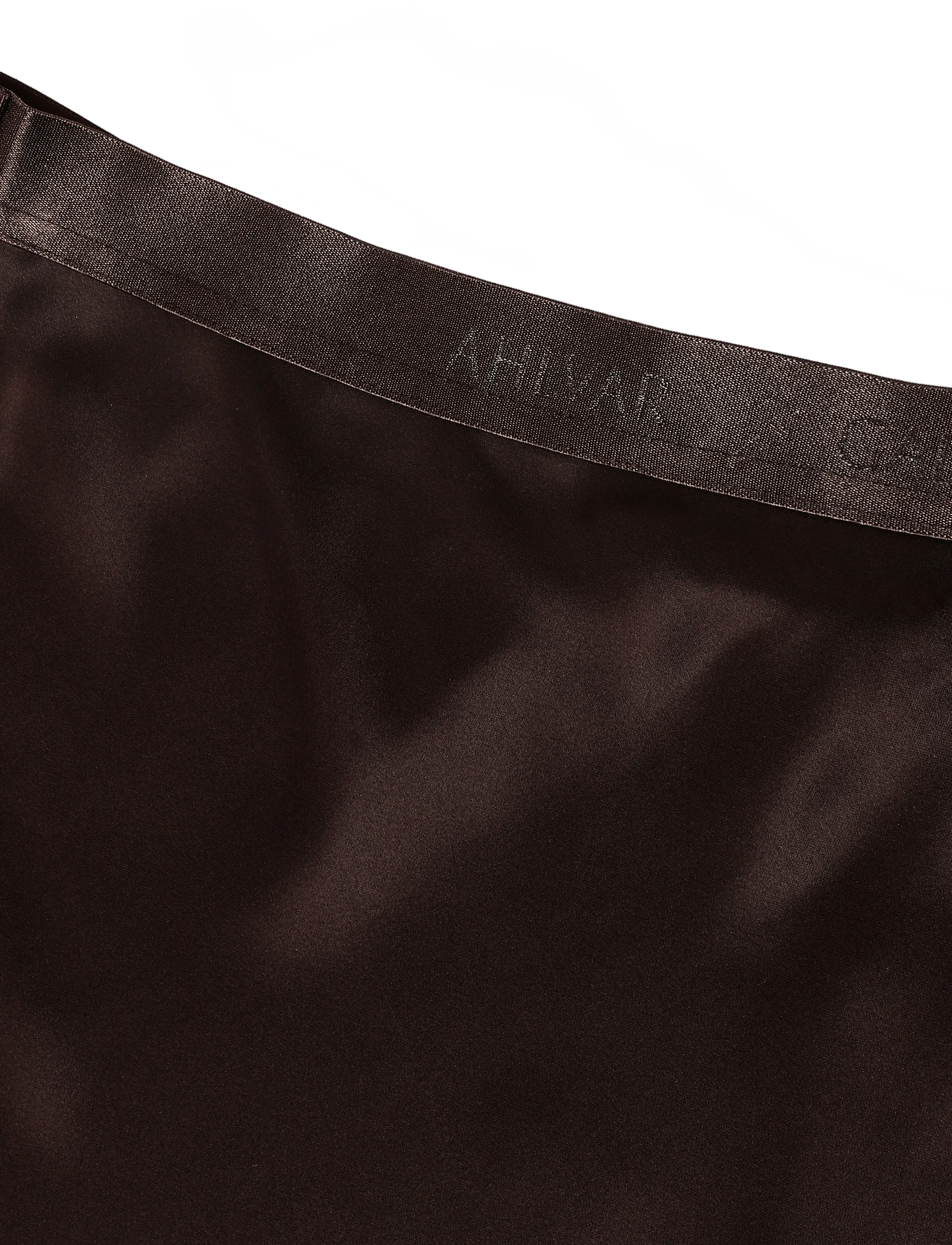Ahlvar Gallery - Hana long logo satin skirt - maksiseelikud - dark brown - 5