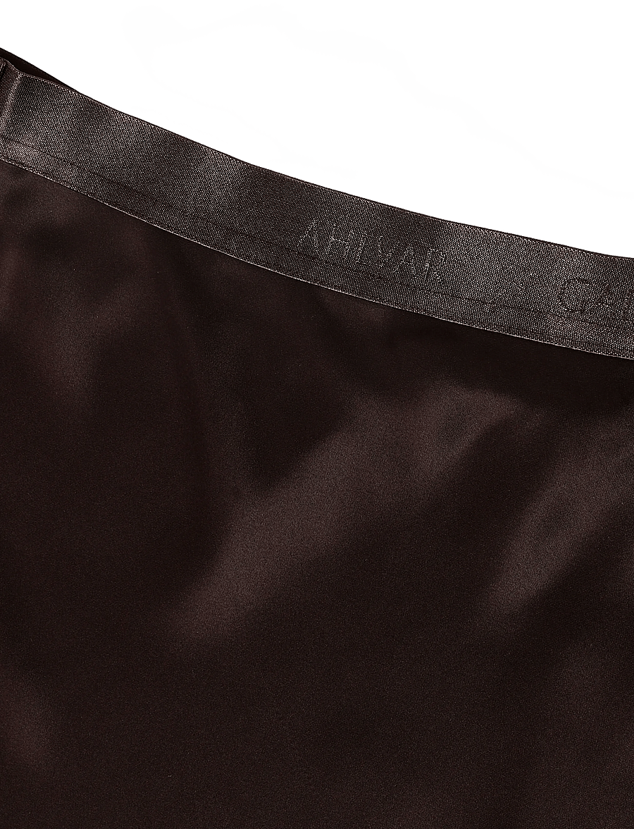 Ahlvar Gallery - Hana long logo satin skirt - maksiseelikud - dark brown - 5