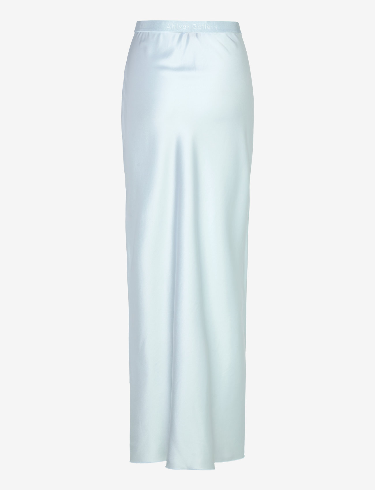 Ahlvar Gallery - Hana long logo satin skirt - satinnederdele - sky blue - 2