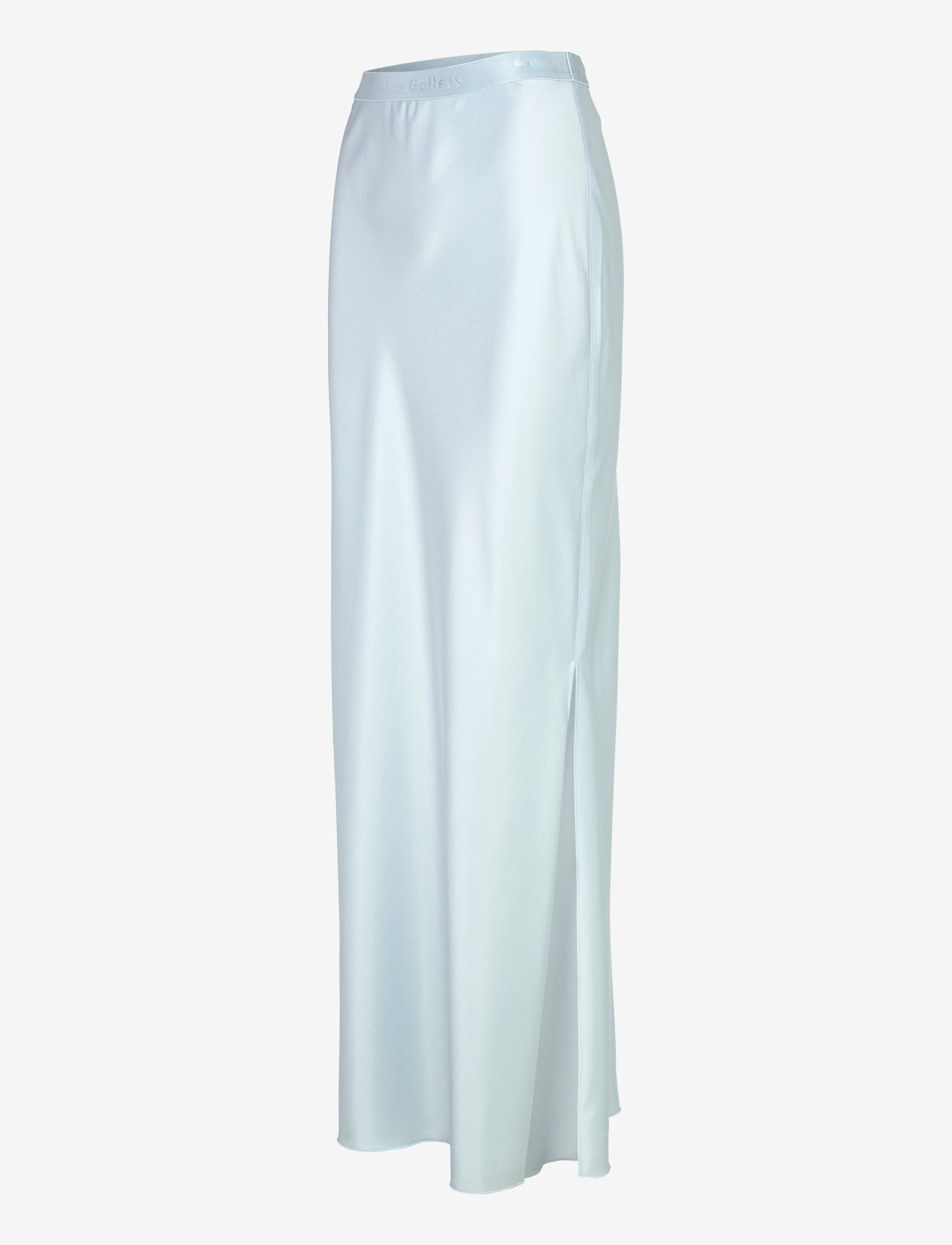 Ahlvar Gallery - Hana long logo satin skirt - satinnederdele - sky blue - 3