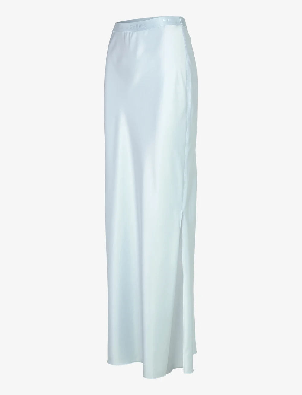 Ahlvar Gallery - Hana long logo satin skirt - satinnederdele - sky blue - 3
